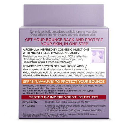 L'Oreal Revitalift Filler Hyaluronic Acid Day SPF15 Cream 50mL