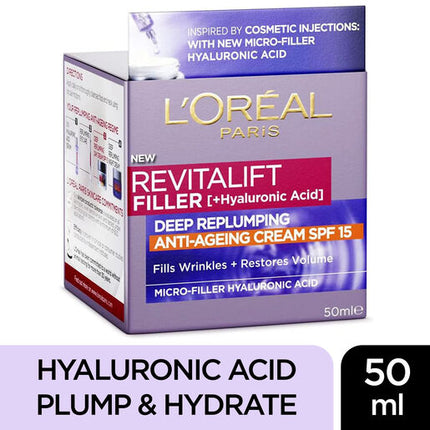 L'Oreal Revitalift Filler Hyaluronic Acid Day SPF15 Cream 50mL