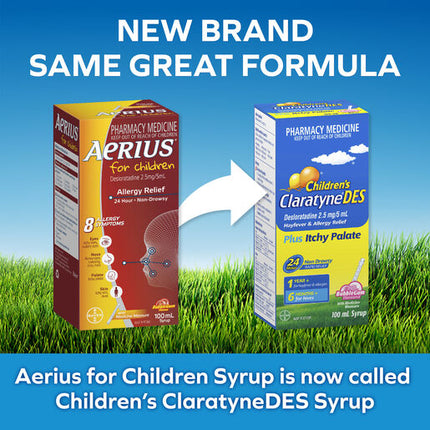 Claratyne Children's DES Hayfever & Allergy Relief Bubblegum Flavour Syrup 100ml