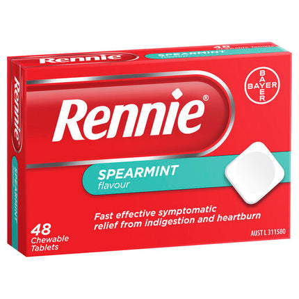 Rennie Indigestion & Heartburn Relief Chewable Tablets 48 Pack