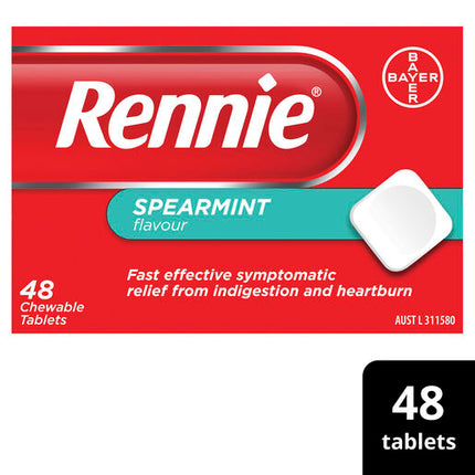 Rennie Indigestion & Heartburn Relief Chewable Tablets 48 Pack