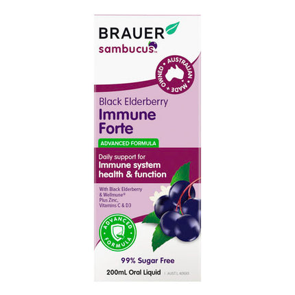Brauer Sambucus Black Elderberry Cold & Flu Forte 200ml