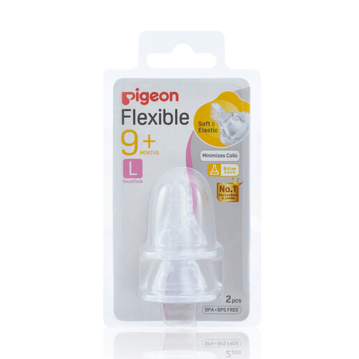 Pigeon Peristaltic Slim Neck Teat Large 2 Pack