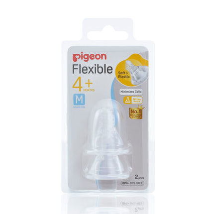 Pigeon Peristaltic Slim Neck Teat Medium 2 Pack