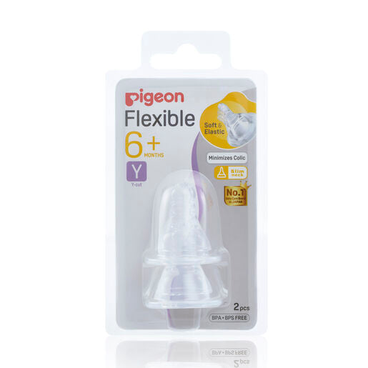 Pigeon Peristaltic Slim Neck Teat Y-Cut 2 Pack