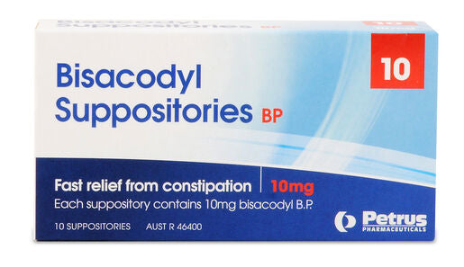 Bisacodyl Suppositories BP 10mg 10 Pack