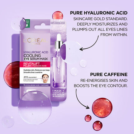 L'Oreal Revitalift Filler Hyaluronic Acid And Caffeine Eye Mask
