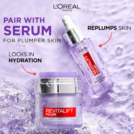 L'Oreal Revitalift Filler Plumping Water Cream Hyaluronic Acid 50ml