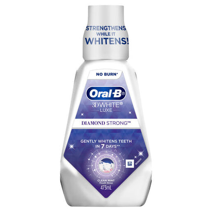 Oral B 3D White Luxe Diamond Strong Clean Mint Mouthwash 473mL