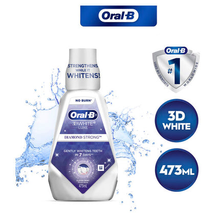 Oral B 3D White Luxe Diamond Strong Clean Mint Mouthwash 473mL