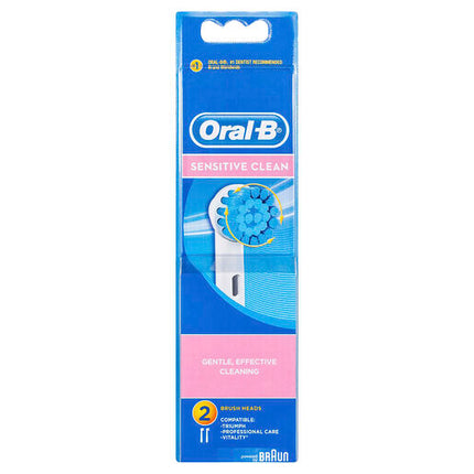 Oral B Sensitive Clean Replacement Brush Heads 2 Pack