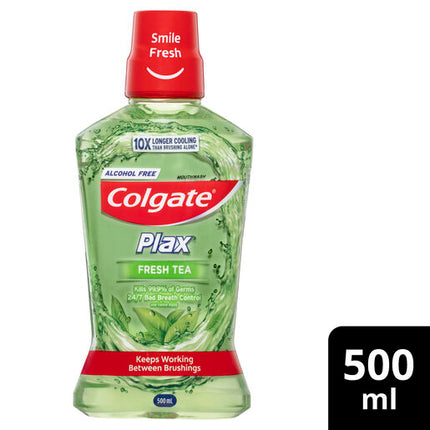Colgate Plax Alcohol Free Antibacterial Mouthwash Fresh Tea 500mL