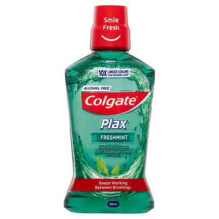 Colgate Plax Alcohol Free Antibacterial Mouthwash Freshmint 500mL