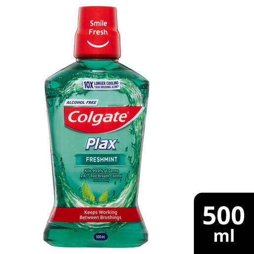 Colgate Plax Alcohol Free Antibacterial Mouthwash Freshmint 500mL