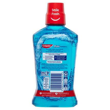 Colgate Plax Alcohol Free Antibacterial Mouthwash Peppermint 500mL