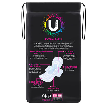 U By Kotex Super Extra Pads With Wings 14 Pack