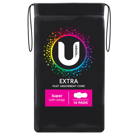 U By Kotex Super Extra Pads With Wings 14 Pack