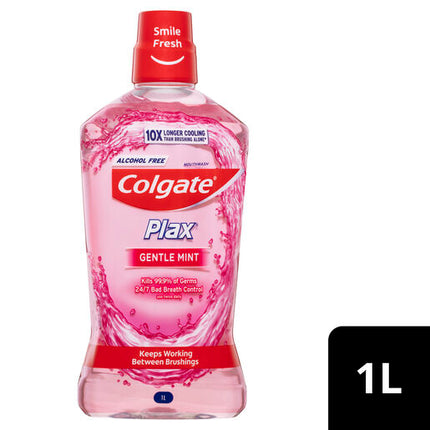 Colgate Plax Alcohol Free Antibacterial Mouthwash Gentle Care 1L
