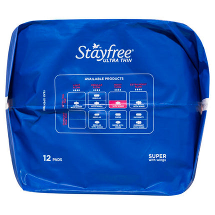 Stayfree Super Ultra Thin With Wings 12 Pads