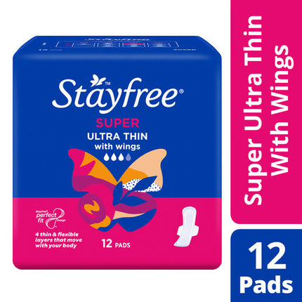 Stayfree Super Ultra Thin With Wings 12 Pads