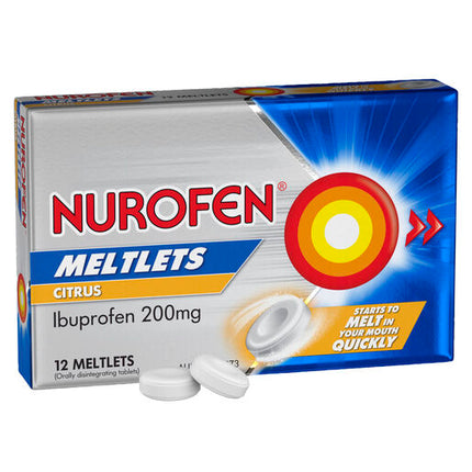 Nurofen Meltlets Citrus 200mg Ibuprofen 12 Pack