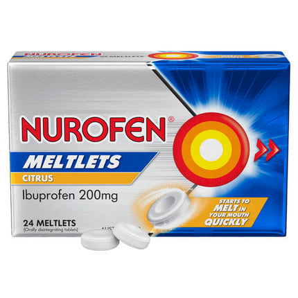 Nurofen Meltlets Citrus 200mg Ibuprofen 24 Pack