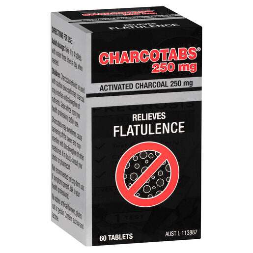Charcotabs Activated Charcoal 250mg 60 Tablets