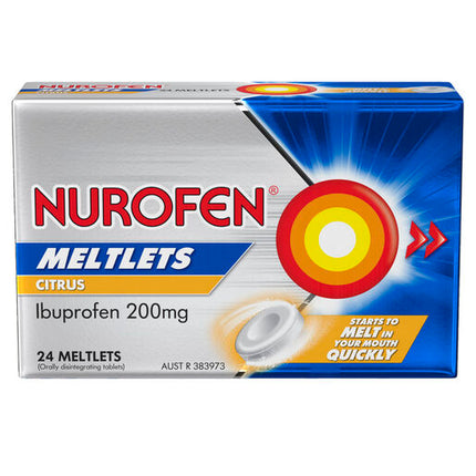 Nurofen Meltlets Citrus 200mg Ibuprofen 24 Pack