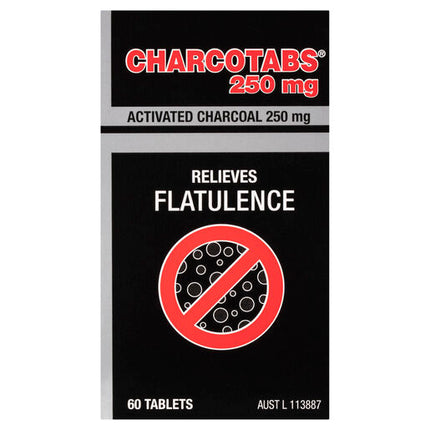 Charcotabs Activated Charcoal 250mg 60 Tablets