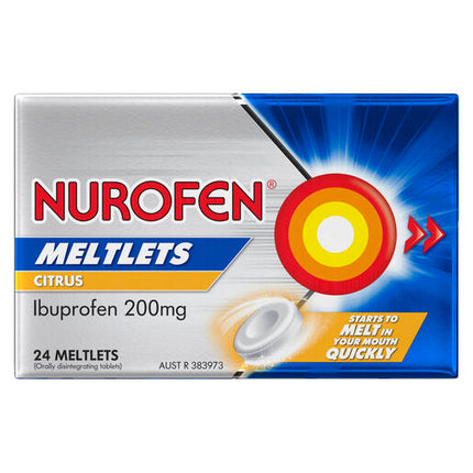 Nurofen Meltlets Citrus 200mg Ibuprofen 24 Pack