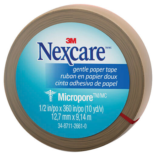 Nexcare Micropore Gentle Paper Tape Tan 12.7mm x 9.14m
