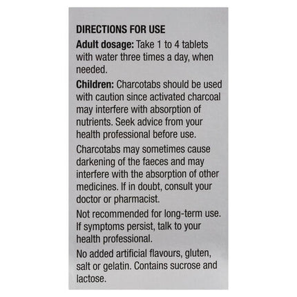 Charcotabs Activated Charcoal 250mg 60 Tablets
