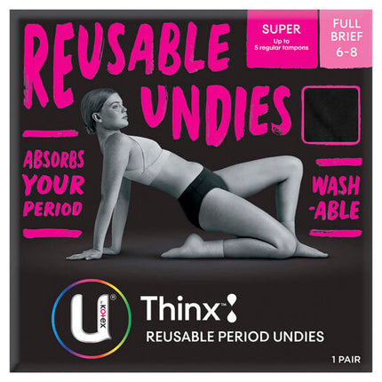 U by Kotex Thinx Period Undies Briefs Super Size 6-8
