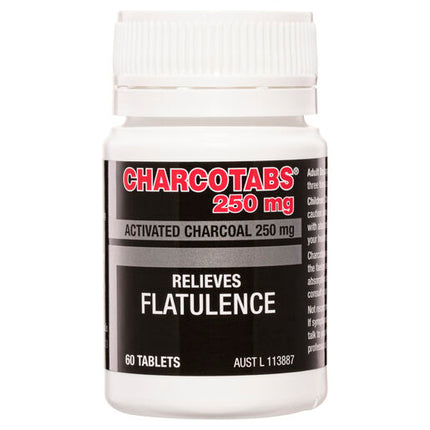 Charcotabs Activated Charcoal 250mg 60 Tablets
