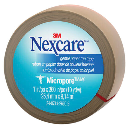 Nexcare Micropore Gentle Paper Tape Tan 25mm x 9.14m