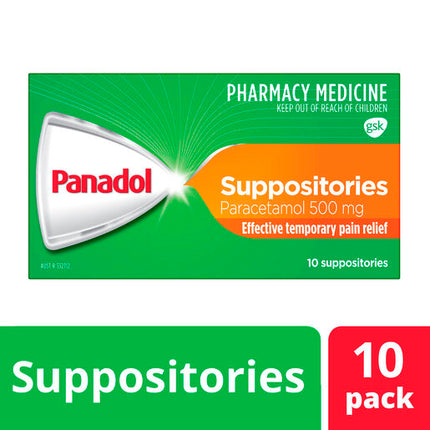 Panadol Suppositories 500mg 10 Pack