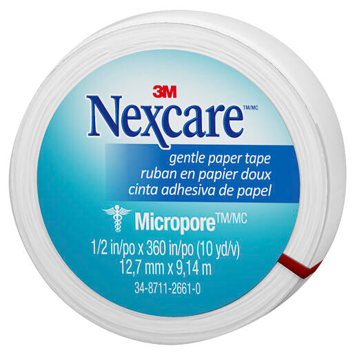 Nexcare Micropore Gentle Paper Tape White 12.7mm x 9.14m