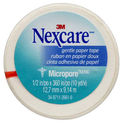 Nexcare Micropore Gentle Paper Tape White 12.7mm x 9.14m