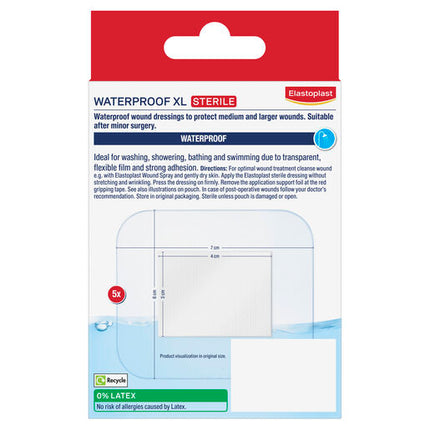 Elastoplast Waterproof Dressing XL 6x7cm 5 Pack