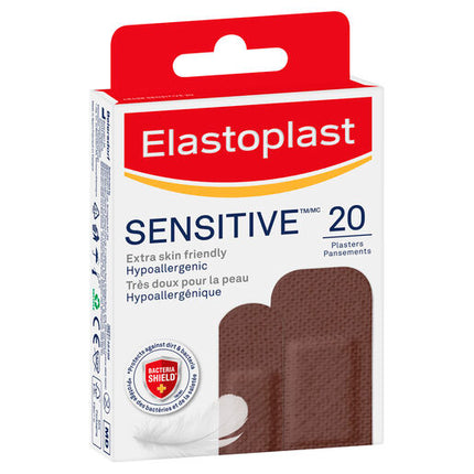 Elastoplast Sensitive Dark Skin Tone Plasters 20 Pack