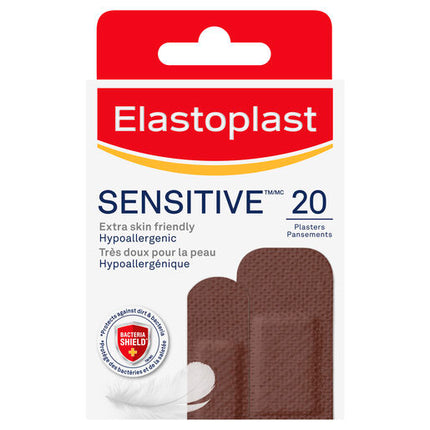 Elastoplast Sensitive Dark Skin Tone Plasters 20 Pack