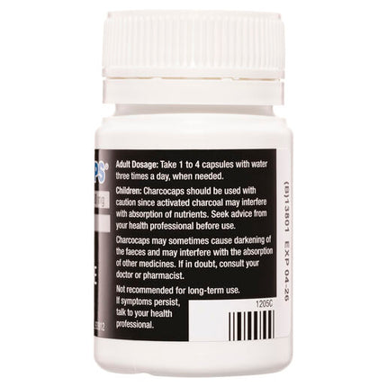 Charcocaps Activated Charcoal 200mg 60 Capsules