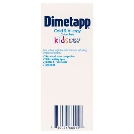 Dimetapp Cold and Allergy Colour Free 200ml