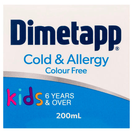Dimetapp Cold and Allergy Colour Free 200ml