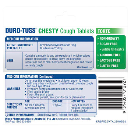 Duro-Tuss Chesty Cough Forte 24 Tablets