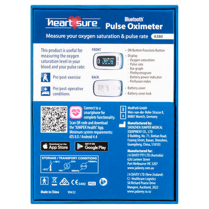 Heart Sure Pulse Oximeter with Bluetooth