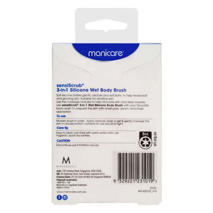Manicare SensiScrub 3-In -1 Silicone Wet Body Brush