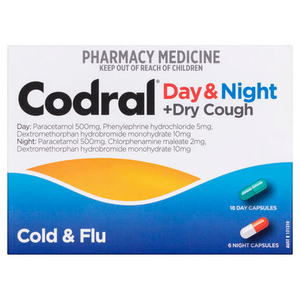 Codral Cold & Flu + Cough Day & Night 24 Capsules