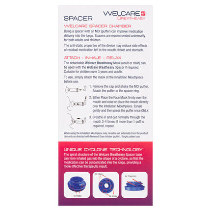 Welcare Spacer (with 1 Adult Mask and 1 Child Mask)