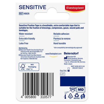 Elastoplast Sensitive Fixation Tape 2.5cm x 9m
